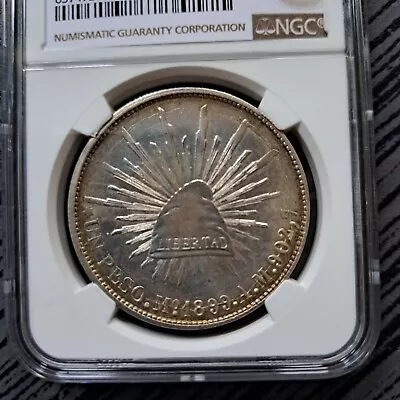 1899MO AM Mexico PESO Silver Coin NGC UNC DETAILS CLEANED • $158