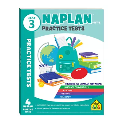 School Zone Year 3 Naplan*-style Practice Tests Kids Study Book Learning 5y+ • $14