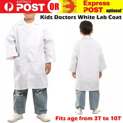 $9.85 • Buy Kids White Lab Coat Doctors Scientist Children Fancy Dress Costume Girls Boys AU