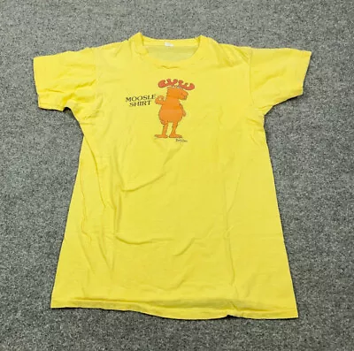 VTG 70s Moose Moosle Shirt Print Yellow T-Shirt Adult XS Small Single Stitch  • $30