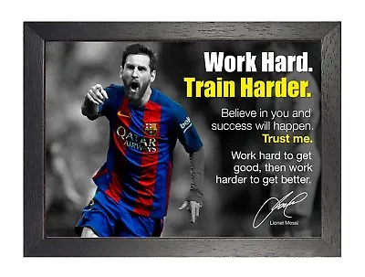 £6.99 • Buy Lionel Messi Argentine Football Player Poster Sport Star Signed Quote Picture 