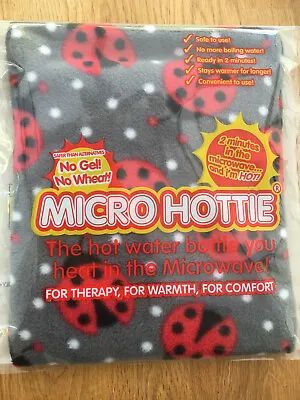 Hotties Ladybug Grey Fleece Microwavable Hot Water Bottle Micro Hottie Ladybird • £12.95