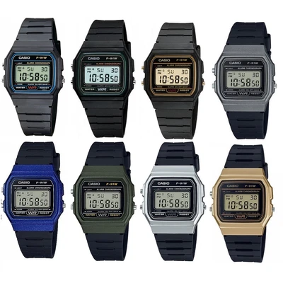 $31.95 • Buy Casio F-91 Series Black Blue Green & Gold Vintage Retro Unisex Digital Watch