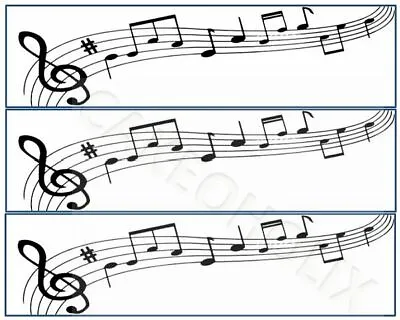 Musical Notes Edible Cake Side Strips Or Ribbon On Icing Sheet Paper Music • £6.99