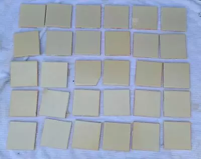 Antique Lot Of 30 Pale Yellow Ceramic 4.25  Tile -GDC - GORGEOUS VINTAGE A.E.T. • $59.99