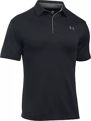 Under Armour Tech Polo Men's Size Large Black Performance Golf Shirt 1290140 • $31.49