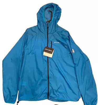 Men's Large Eddie Bauer First Ascent StormRepel Hooded Jacket Wind Rain Protect • $54.95