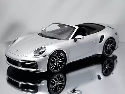 Minichamps Porsche 911 (992) Turbo S Cabriolet 2020 Cabrio Silver Metallic 1:18 • $229.99