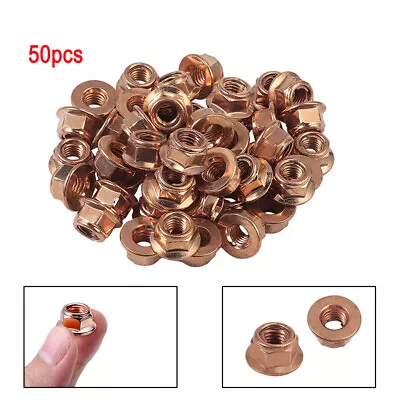£7.76 • Buy 8mm M8 Copper Flashed Exhaust Manifold Nut Nuts High Temperature Nuts Set 50x