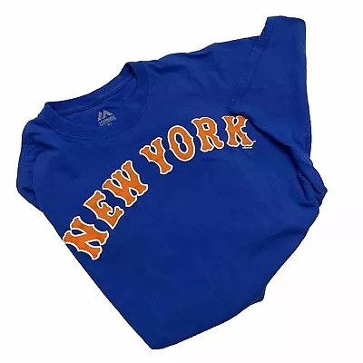 Majestic Authentic Collection MLB New York Mets T-Shirt XL Men’s Blue Orange • $14.99