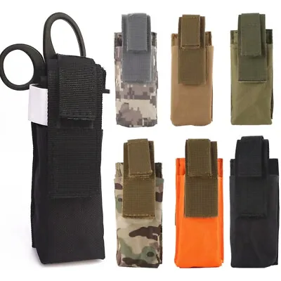 Molle Tactical Flashlight Pouch Magazine Pouch Outdoor Hunting Knife Holster Bag • $6.96