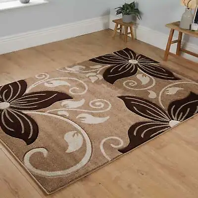 £49.79 • Buy Beige Brown Non Slip Modern Area Rugs Small Extra Large Living Room Rug Carpet 