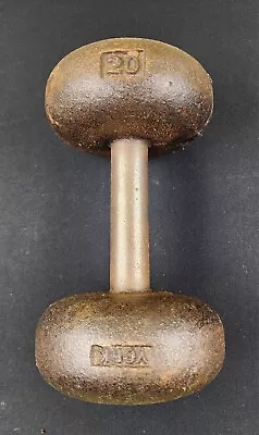 20lb York Barbell Dumbbell USA VTG Old Weights Antique Strongman Bun Globe  • $59.99