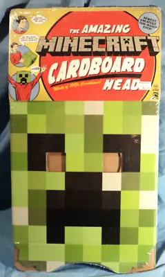 Amazing Minecraft Cardboard Box Head Costume Mask Creeper Brand New • $11.99