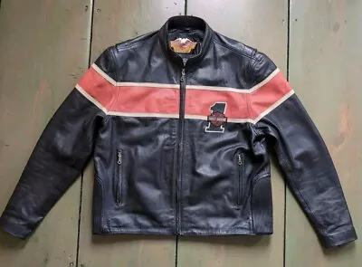 Harley Davidson VICTORY LANE Leather Motorcycle Jacket | Men's XL | 98105-00VM • $298