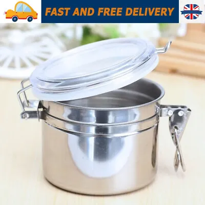 Tea Milk Powder Sugar Flour Stainless Coffee Kitchen Canister Sealed Cans Gadget • £11.75