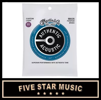 Martin Authentic Sp Acoustic Strings Phosphor Bronze 11-52 1 Set Ma535 • $15.95