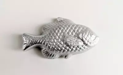 Silver Aluminum Metal Fish Sculpture Figurine Paperweight Decor • $19.99