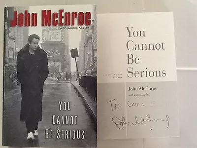 $39 • Buy John McEnroe SIGNED Autobio You Cannot Be Serious  Tennis Tatum O'Neil HC/DJ