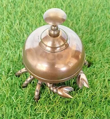 Vintage Antique Brass Crab Bell Hotel Counter Reception Bell Office Desk Bell • $34.79