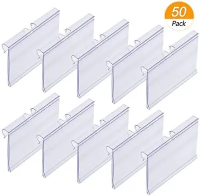 £12.60 • Buy Meetory 50 PCS Clear Plastic Label Holders For Wire Shelf Retail Price Label Me