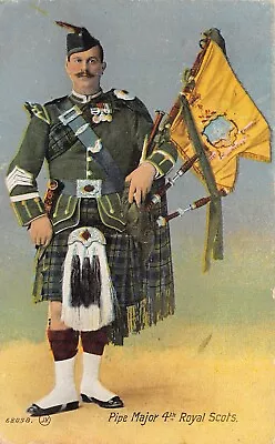 Pipe Major 4th Royal Scots Highland Piper Bagpipes Military Valentines Postcard  • £16.50