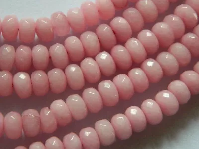 Faceted 5x8mm Pink Morganite Abacus Gemstone Rondelle Loose Beads 15  Strand • $3.51