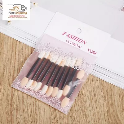 $4.99 • Buy 10 Double Ended Eyeshadow Sponge Applicators Eye Shadow Disposable Makeup Brush
