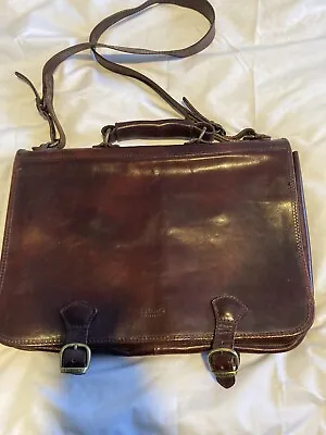 I Medici Italian Leather Briefcase Messenger Bag Made In ITALY • $175