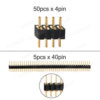 Male Female 2.54mm Pitch Header Pins Socket Single Double Row Connector Strip • £5.51