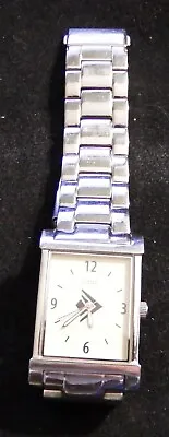 SILPADA Stainless Steel Rectangular Watch - Cream Dial - New Battery! • $19.95