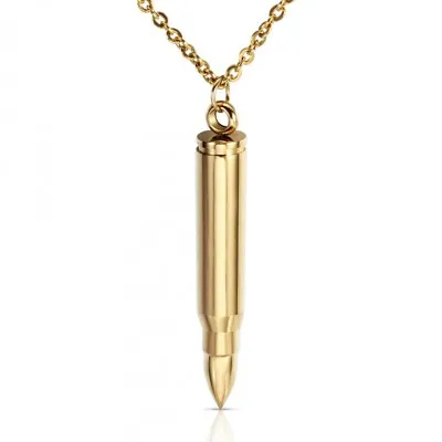 USA Real Stainless Steel Bullet Necklace Cross Hidden Secret Urn Quality Gift • $6.99