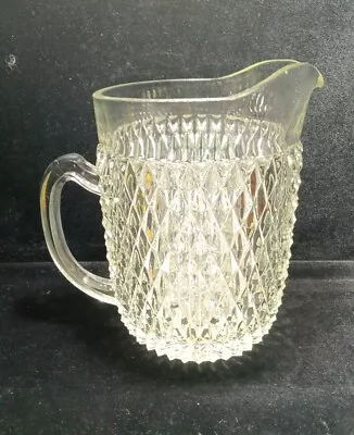 Clear Diamond Cut Style Glass Pitcher 8 H X 5 W • $24.99