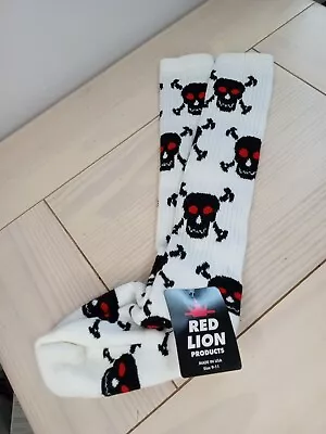 Vtg Nos Red Lion Women's Knee Socks Skulls Made In Usa Size 5-10 • $25