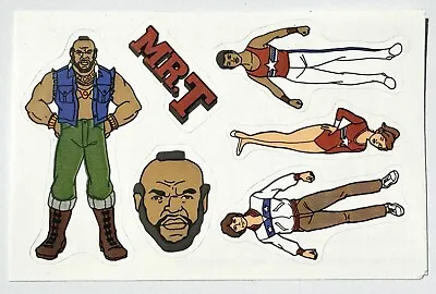 Vintage 1983 Mr. T Sticker Sheet 6 Stickers Mr T Cereal Quaker Cereal Premium • $7.98