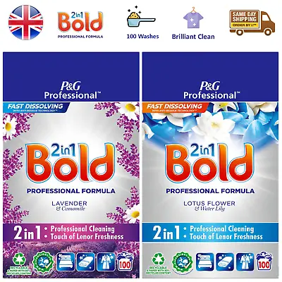 Bold Professional Laundry Powder Washing Detergent Clothes Cleaner 100 Washes • £28.15