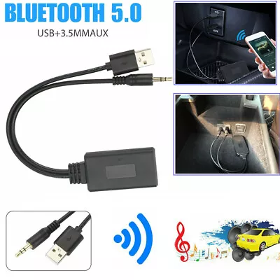 Bluetooth Receiver 5.0 USB 3.5mm Jack Stereo Audio Adapter Auto Car AUX Speaker • $14.69
