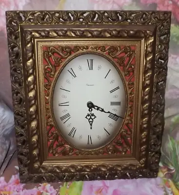 Vintage 1970s Timemaster Ornate Battery Operated Wall Clock 14 X 17 In • £8.99