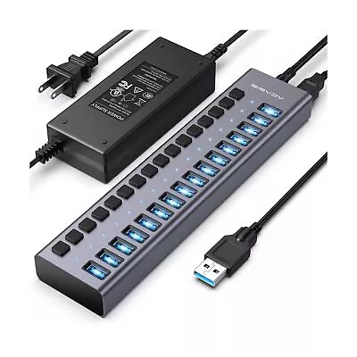 ACASIS Powered USB Hub16 Ports USB 3.0 Data Hub Individual On/Off Switches... • $107.33