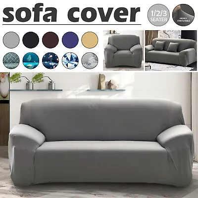 1/2/3 Seater High Stretch Couch Covers Lounge Sofa Slipcover Chair Protector • $16.90
