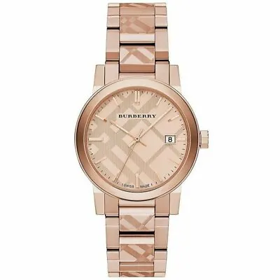 New Burberry BU9039 Ladies Classic Round Dial Stainless Rosegold Band Watch • $544.50