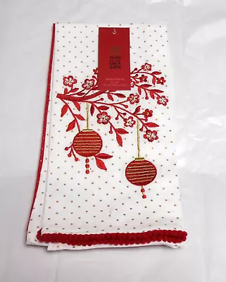 Year Of The Dragon 2 Kitchen Dish Tea Towels Lanterns Gold Metallic Accents • $19.89