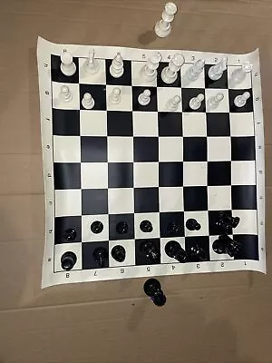 Travel Chess Set With Vinyl Pouch And Mat Extra Queens • $16