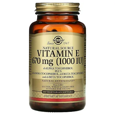 Naturally Sourced Vitamin E 670 Mg (1000 IU) 100 Vegetarian Softgels • $41.99