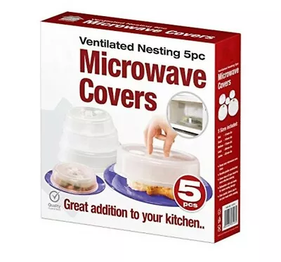 Set Of 5 Microwave Plate Covers Adjustable Steam Vents Microwave Splatter Screen • $14.99