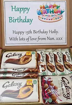 Personalised GALAXY Chocolate Box Hamper Selection Birthday Christmas Gift Treat • £13.49