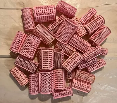 Vtg 60's-70's Lot 30 Pink Plastic Beauty Salon Hair Curlers Rollers • $21.50