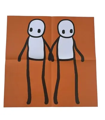 £100 • Buy Stik Hackney Today Holding Hands Orange Poster A1 Condition