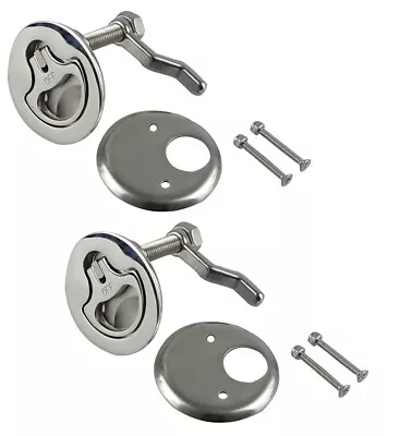 2Pcs 316 Stainless Steel Marine Boat Hatch Latch Turning Lift Handle Flush Mount • $30.99