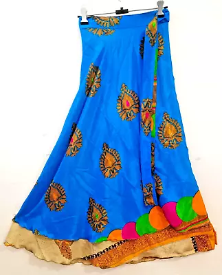 Traditional-Floral Good Yarn Ankle Recycled Silk Sari Wrap Maxi Skirt Boho Skirt • $32.32